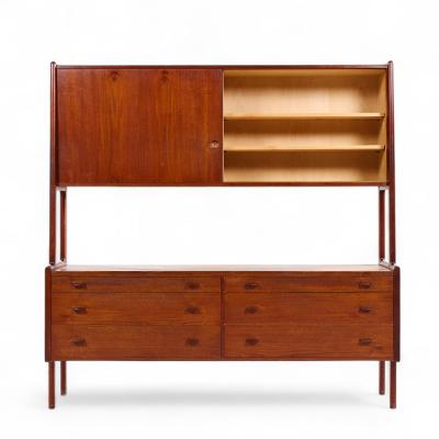 Hans Wegner Hans Wegner for Ry M bler Mid Century Danish Teak Credenza and Hutch