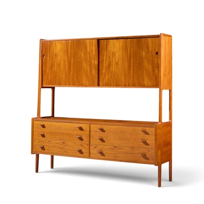 Hans Wegner Hans Wegner for Ry M bler Mid Century Danish Teak Credenza and Hutch