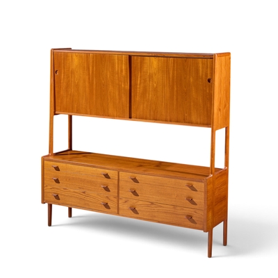 Hans Wegner Hans Wegner for Ry M bler Mid Century Danish Teak Credenza and Hutch