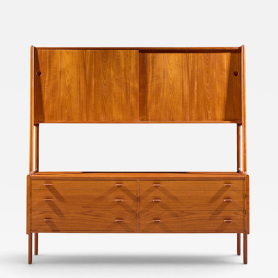 Hans Wegner Hans Wegner for Ry M bler Mid Century Danish Teak Credenza and Hutch