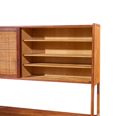 Hans Wegner Hans Wegner for Ry M bler RY 20 Danish Teak Rattan Highboard Credenza Hutch