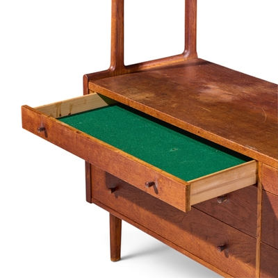 Hans Wegner Hans Wegner for Ry M bler RY 20 Danish Teak Rattan Highboard Credenza Hutch