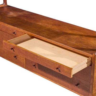 Hans Wegner Hans Wegner for Ry M bler RY 20 Danish Teak Rattan Highboard Credenza Hutch