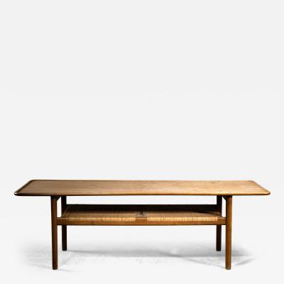 Hans Wegner Hans Wegner wood and cane coffee table
