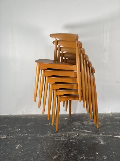 Hans Wegner Heart Dining Table and Chairs by Hans Wegner for Fritz Hansen in Beech and Teak