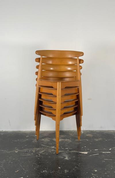 Hans Wegner Heart Dining Table and Chairs by Hans Wegner for Fritz Hansen in Beech and Teak