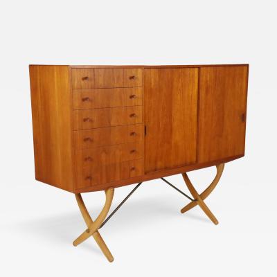 Hans Wegner Impressive Scandinavian Modern Saber Base Cabinet Designed by Hans Wegner