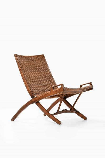 Hans Wegner JH 512 Folding Chair in Cane and Oak by Hans Wegner 1950
