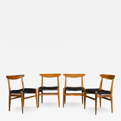 Hans Wegner Mid Century Danish Hans Wegner W2 Teak Chairs Four