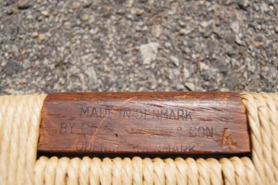 Hans Wegner Oak and Papercord Wishbone Ottoman by Hans J Wegner for Carl Hansen