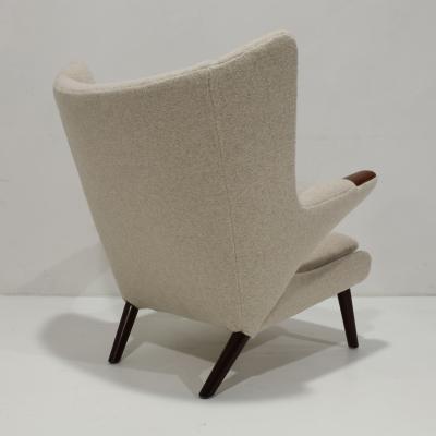 Hans Wegner Pair of Hans J Wegner AP19 Papa Bear Chairs in Holly Hunt Alpaca