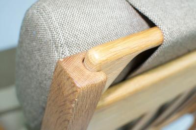 Hans Wegner Pair of Wide Arm Lounge Chairs by Hans Wegner