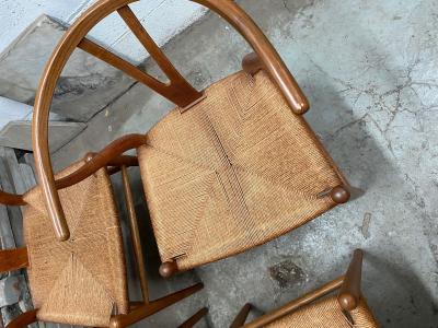 Hans Wegner SET OF SIX OAK WISHBONE CHAIR BY HANS WEGNER FOR CARL HANSEN SON