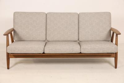 Hans Wegner Scandinavian Moderrn Three Place Cigar Sofa by Hans Wegner