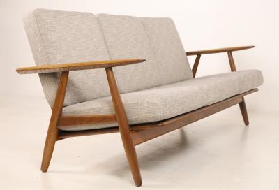 Hans Wegner Scandinavian Moderrn Three Place Cigar Sofa by Hans Wegner