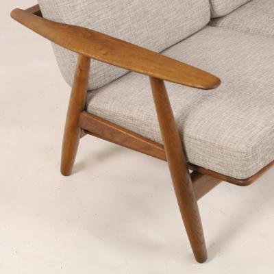 Hans Wegner Scandinavian Moderrn Three Place Cigar Sofa by Hans Wegner