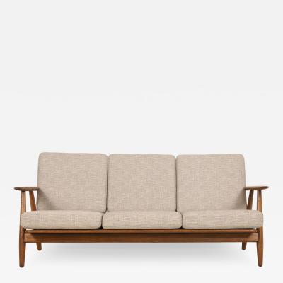 Hans Wegner Scandinavian Moderrn Three Place Cigar Sofa by Hans Wegner