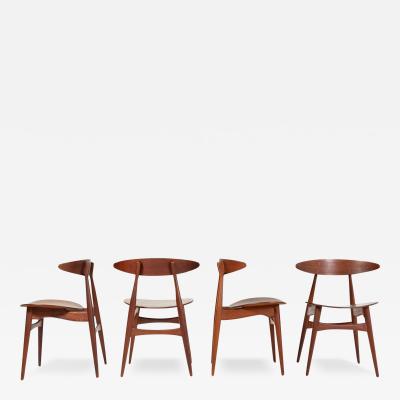 Hans Wegner Set of 4 Hans Wegner for Carl Hansen Son CH 33 Chairs in Teak