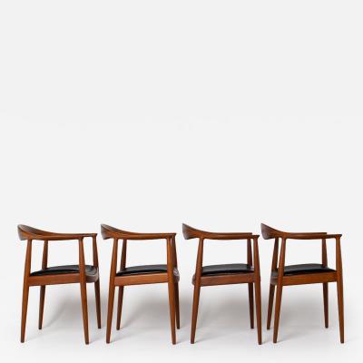 Hans Wegner Set of 4 Round Chairs by Hans J Wegner for Johannes Hansen
