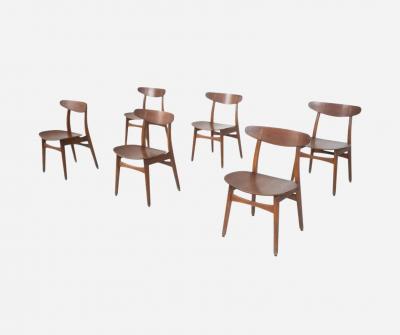 Hans Wegner Set of 6 CH30 Dining Chairs by Hans J Wegner for Carl Hansen Son Denmark