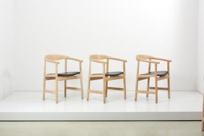 Hans Wegner Set of 6 Hans Wegner PP203 Chairs in Oak and Leather for PP M bler 1950s