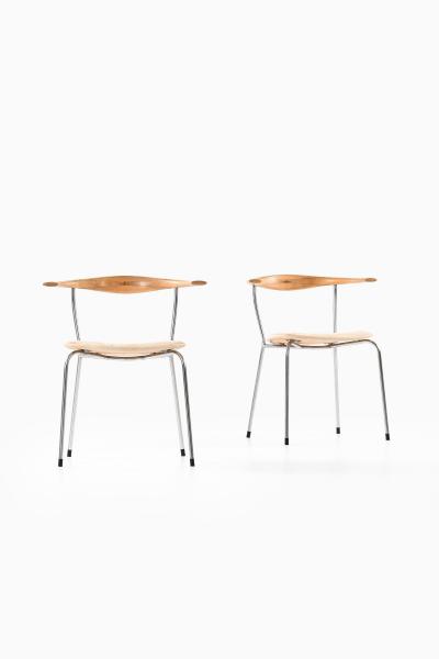 Hans Wegner Set of Six Armchairs Model JH 701 in Birch and Steel by Hans J Wegner 1960s