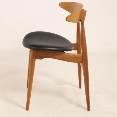 Hans Wegner Set of Six Rarely Seen Scandinavian Modern Dining Chairs by Hans Wegner