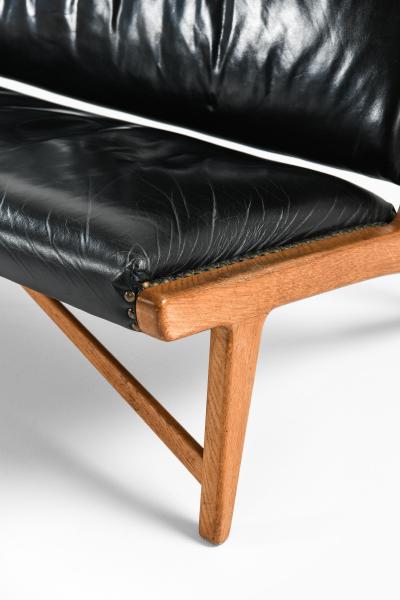 Hans Wegner Sofa in Leather and Oak by Hans Wegner 1949