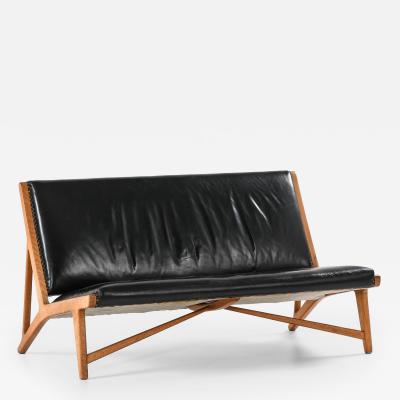 Hans Wegner Sofa in Leather and Oak by Hans Wegner 1949