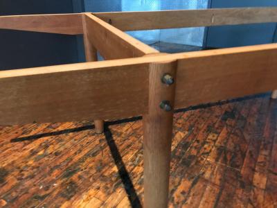 Hans Wegner T 54 important and large teak and oak dining or conference table by Hans Wegner