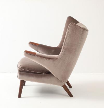 Hans Wegner Teak Papa Bear Chair and Ottoman by Hans J Wegner for A P Stolen