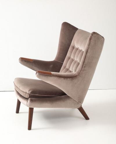 Hans Wegner Teak Papa Bear Chair and Ottoman by Hans J Wegner for A P Stolen