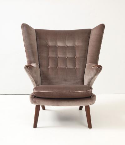 Hans Wegner Teak Papa Bear Chair and Ottoman by Hans J Wegner for A P Stolen