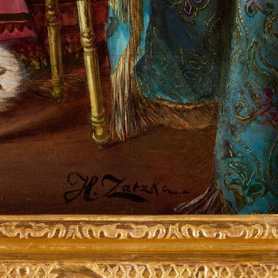 Hans Zatzka Austrian oil painting of a dream wedding by Zatzka