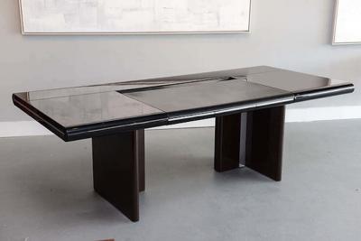 Hans von Klier Hans Von Klier Ebony de Macassar and Polished Chrome Desk Skipper Italy