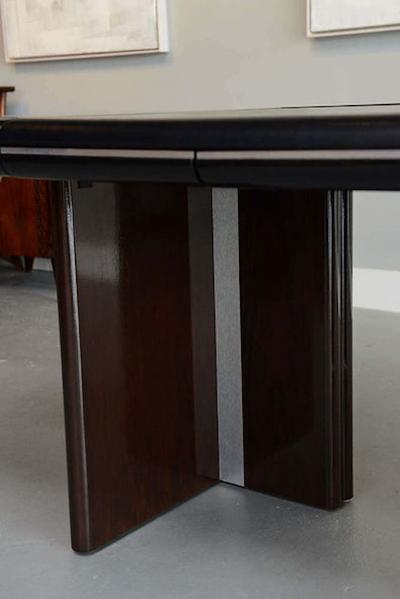 Hans von Klier Hans Von Klier Ebony de Macassar and Polished Chrome Desk Skipper Italy