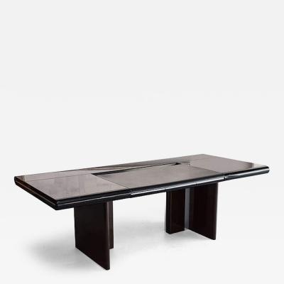 Hans von Klier Hans Von Klier Ebony de Macassar and Polished Chrome Desk Skipper Italy