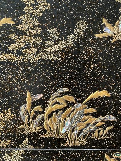 Hara Yoyusai Japanese Lacquer Tray with Maki e and Inlay Hara Yoyusai Edo Period