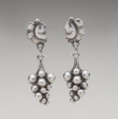 Harald Nielsen Georg Jensen Silver Grape Dangle Earrings No 40 By Harald Neilsen
