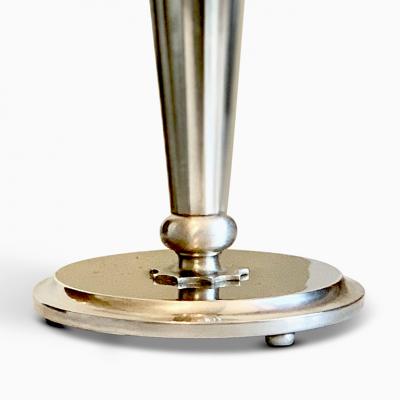 Harald Notini Art Deco Silvered Torch Lamp by Harald Notini for Bohlmarks