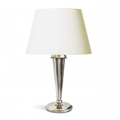 Harald Notini Art Deco Silvered Torch Lamp by Harald Notini for Bohlmarks