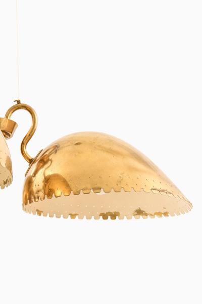 Harald Notini Ceiling Lamp with Three Dome shaped Brass Shades by Harald Notini 1940s