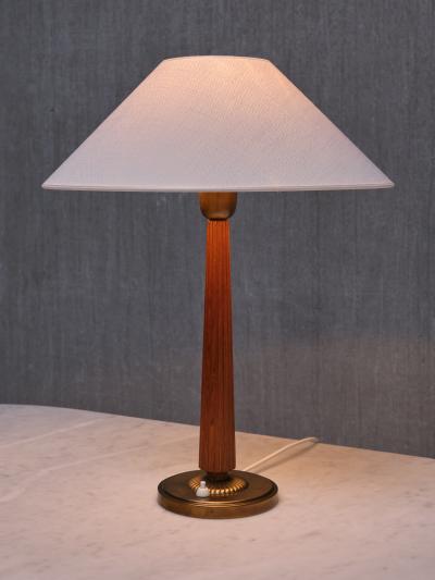 Harald Notini Harald Notini Attributed Table Lamp in Elm and Brass B hlmarks Sweden 1940s