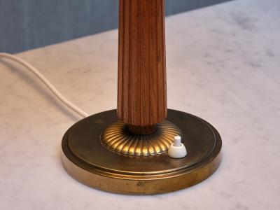Harald Notini Harald Notini Attributed Table Lamp in Elm and Brass B hlmarks Sweden 1940s