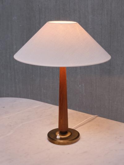 Harald Notini Harald Notini Attributed Table Lamp in Elm and Brass B hlmarks Sweden 1940s