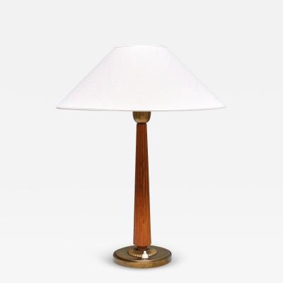 Harald Notini Harald Notini Attributed Table Lamp in Elm and Brass B hlmarks Sweden 1940s