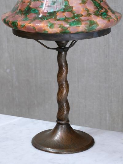 Harald Notini Harald Notini Hammered Copper Table Lamp Model 6834 B hlmarks Sweden 1920s