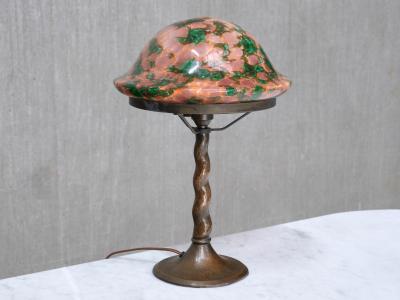 Harald Notini Harald Notini Hammered Copper Table Lamp Model 6834 B hlmarks Sweden 1920s