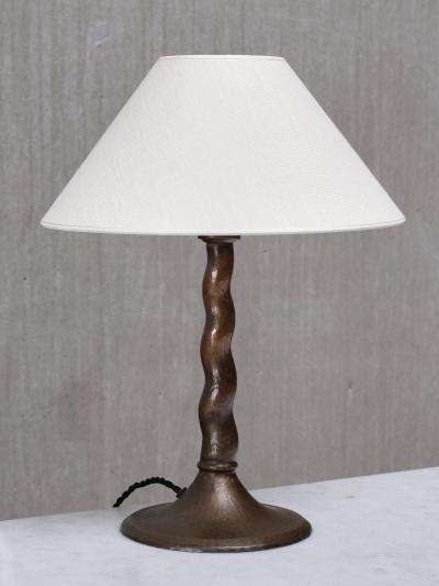 Harald Notini Harald Notini Hammered Copper Table Lamp Model 6834 B hlmarks Sweden 1920s