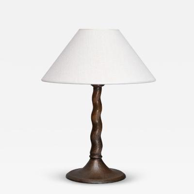 Harald Notini Harald Notini Hammered Copper Table Lamp Model 6834 B hlmarks Sweden 1920s